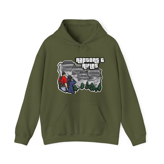 Raptors & Rifles Mt. Rushmore Unisex Heavy Blend™ Hooded Sweatshirt