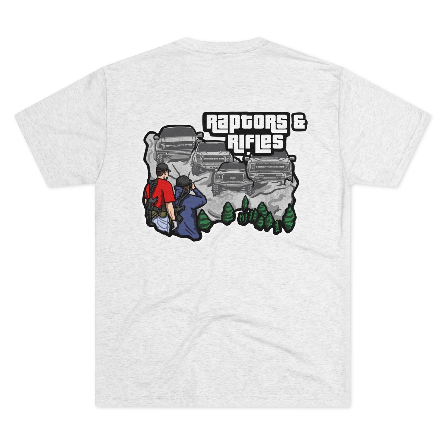 Raptors & Rifles Mt. Rushmore Unisex Tri-Blend Crew Tee